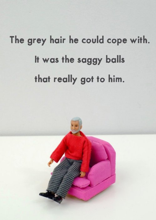 Funny Dolls Grey Hair And Sagging Rude Card