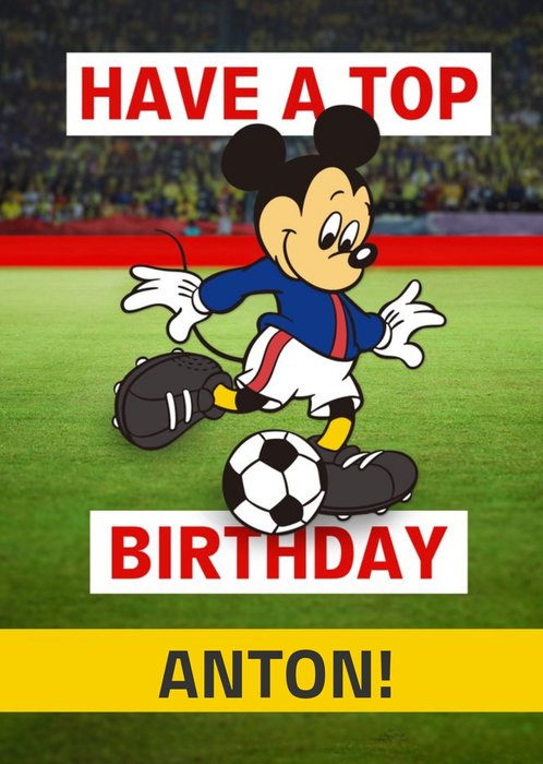 Disney Mickey Mouse Top Birthday Football Birthday Card