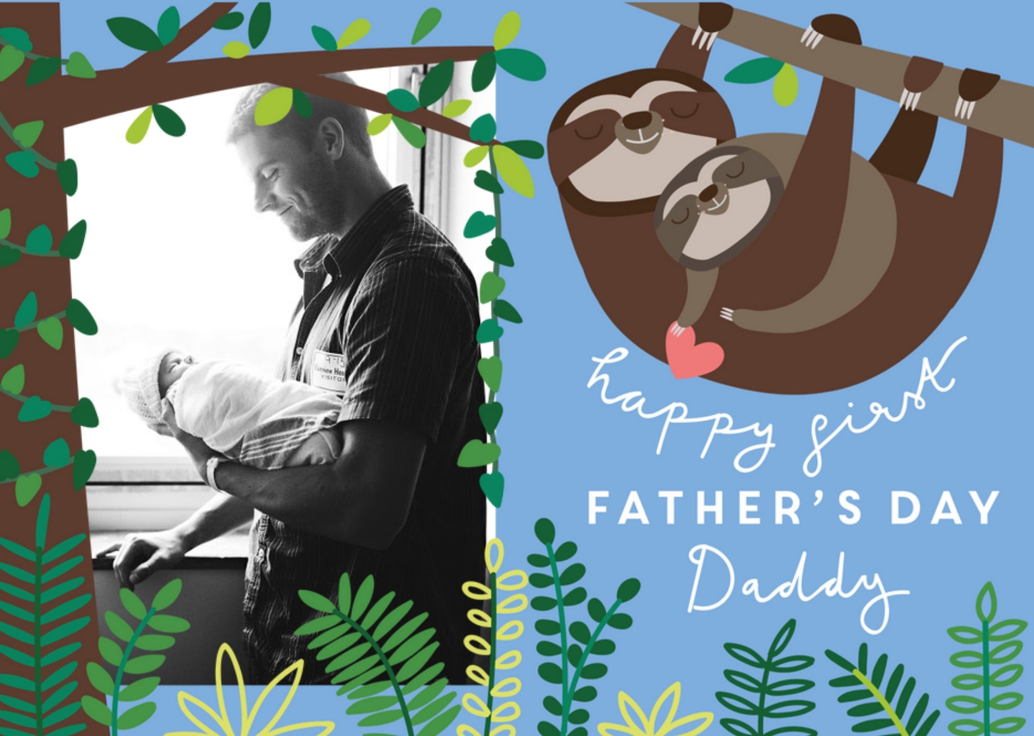 Cheeky Little Monkey Father's Day Photo Card Ecard