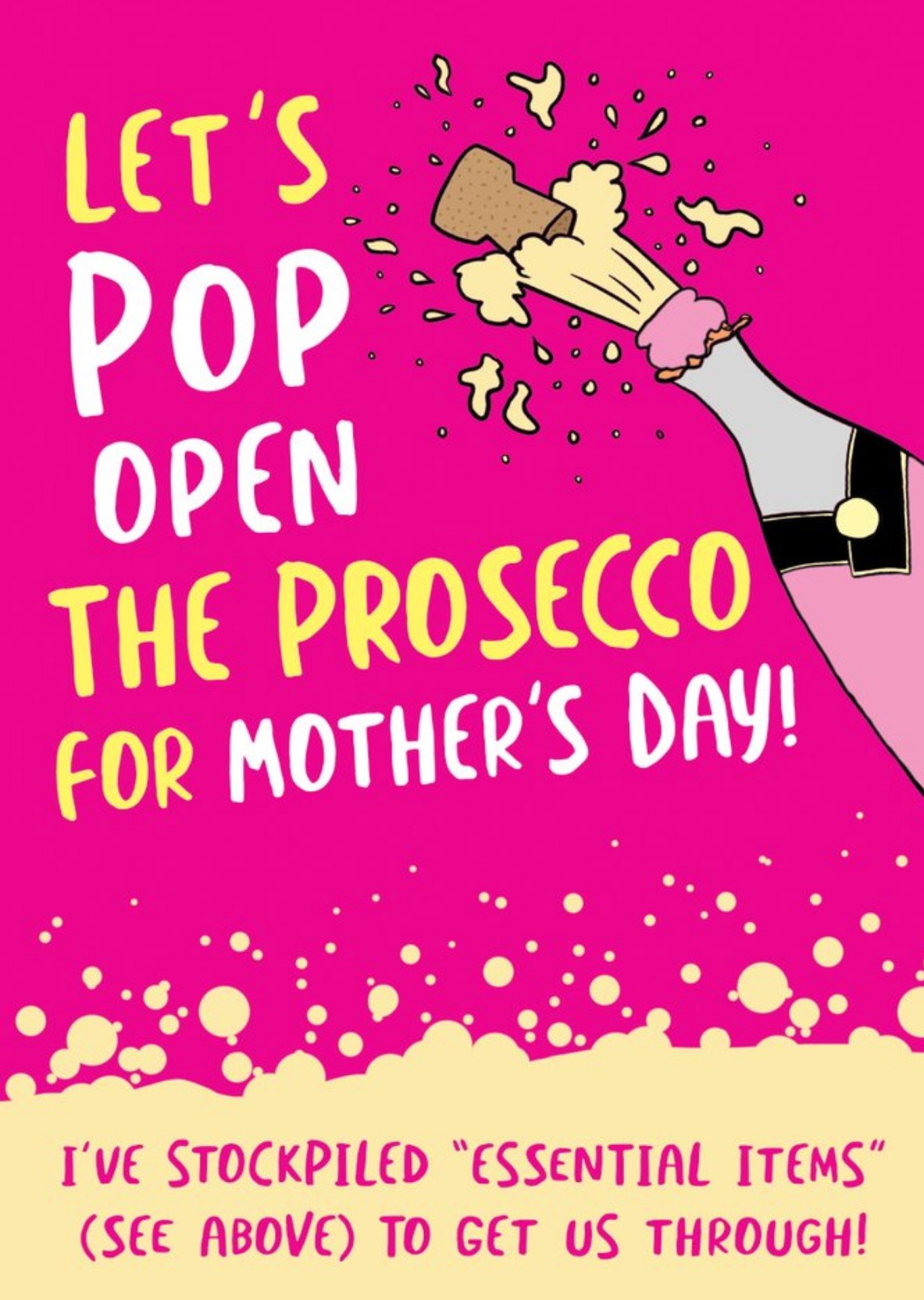 Funny Covid Pop Open The Prosecco Mother's Day Card Ecard