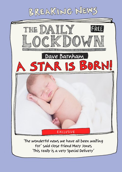 Funny The Daily Lockdown A Star Is Born Photo Upload Card