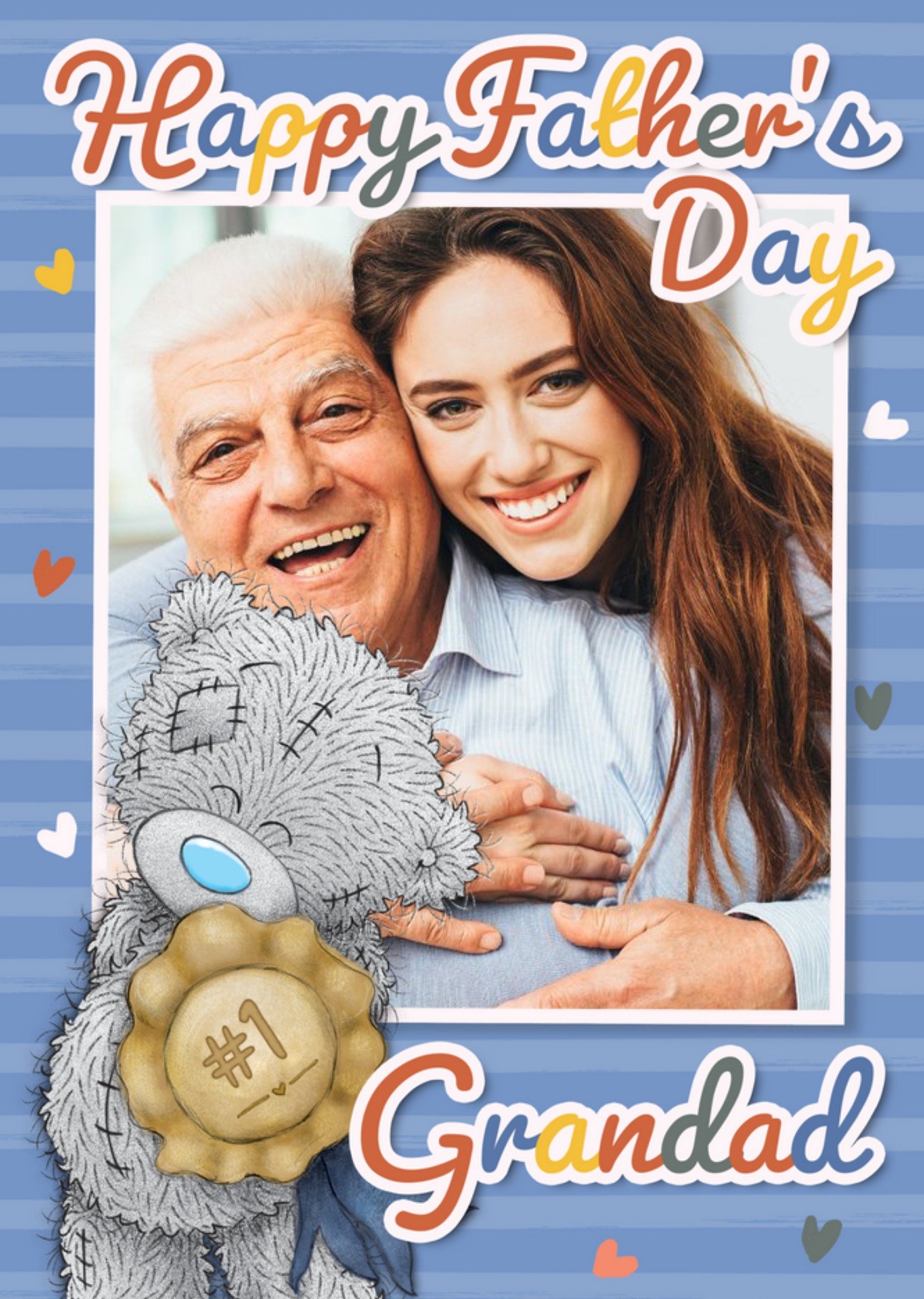 Tatty Teddy Cute Number 1 Grandad Photo Upload Card Ecard