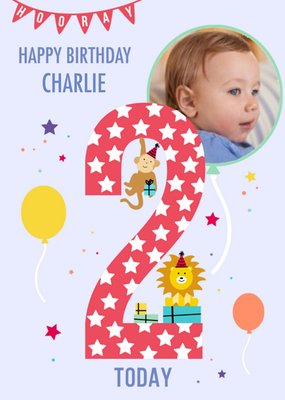 Apollo Paperlink 2nd Birthday Cute Kids Two Illustrations Card