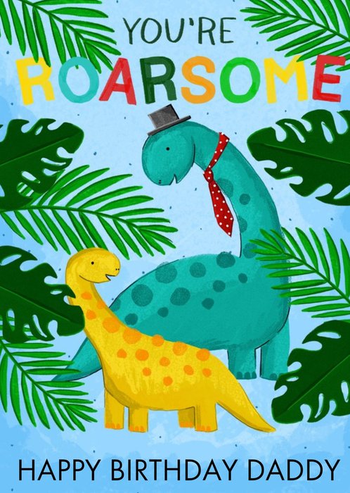 Cute Dinosaur Illustration Cheers Birthday Card