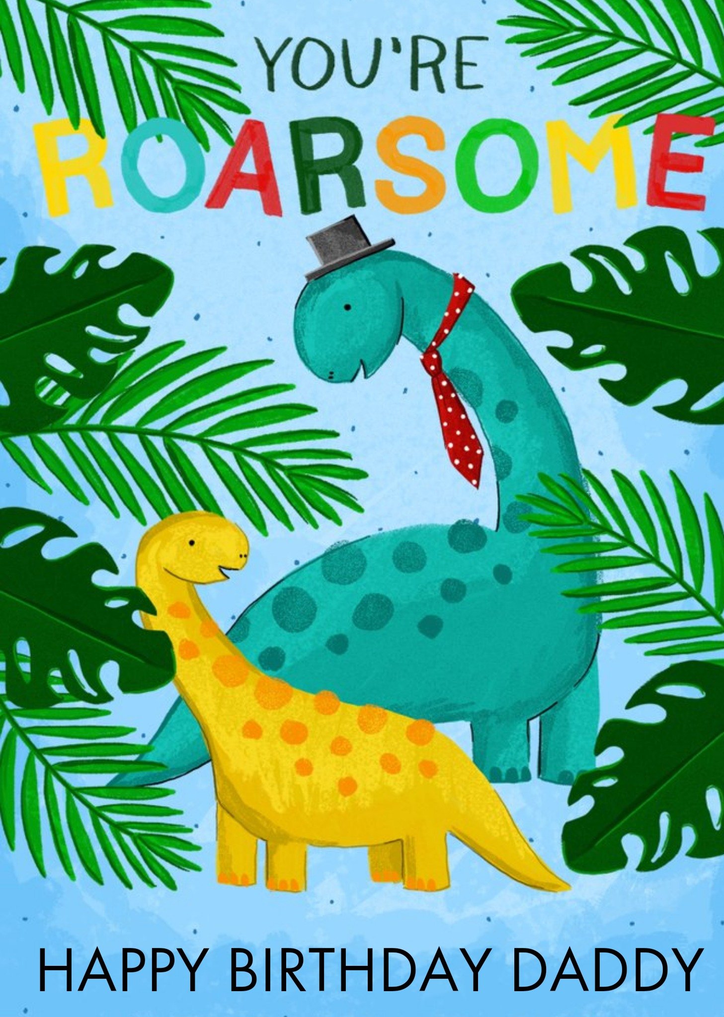 Okey Dokey Design Cute Dinosaur Illustration Cheers Birthday Card, Large