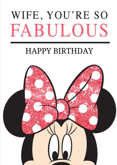 Disney Minnie Mouse Wife You're So Fabulous Birthday Card