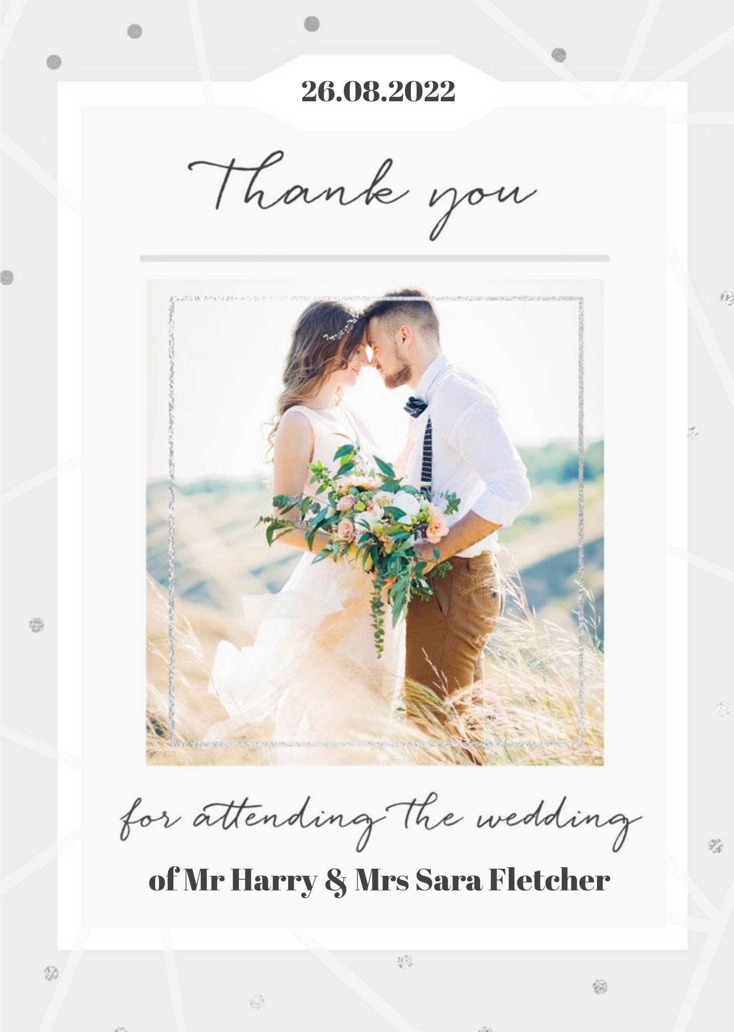 Wedding Thank You Photo Upload Card, Standard