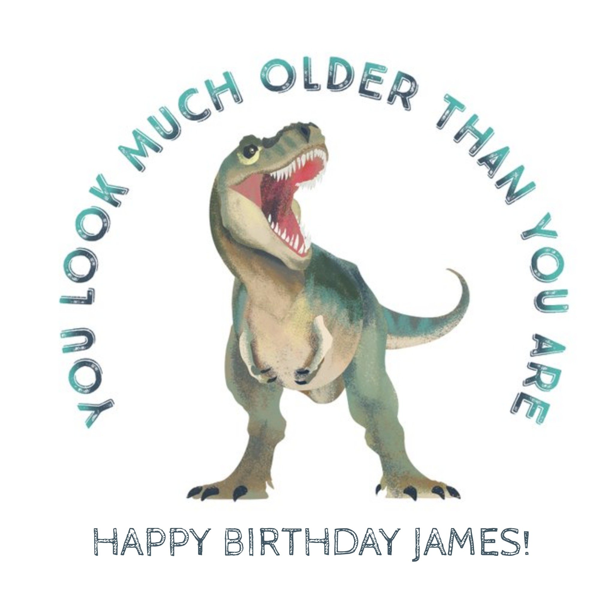 The Natural History Museum Funny Old Age Humour Dinosaur Friend Birthday Card, Square