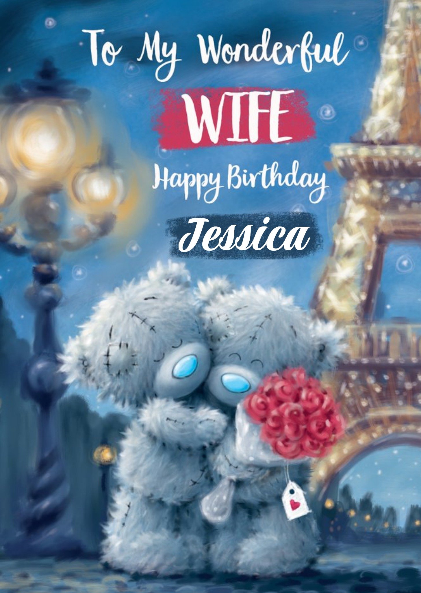 Me To You Tatty Teddy Bears Eiffel Tower Romantic Cute Wife Birthday Card Ecard