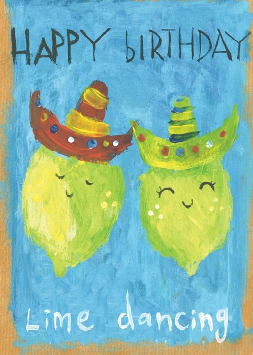 Funny Cute Sleep Lime Dancing Birthday Card