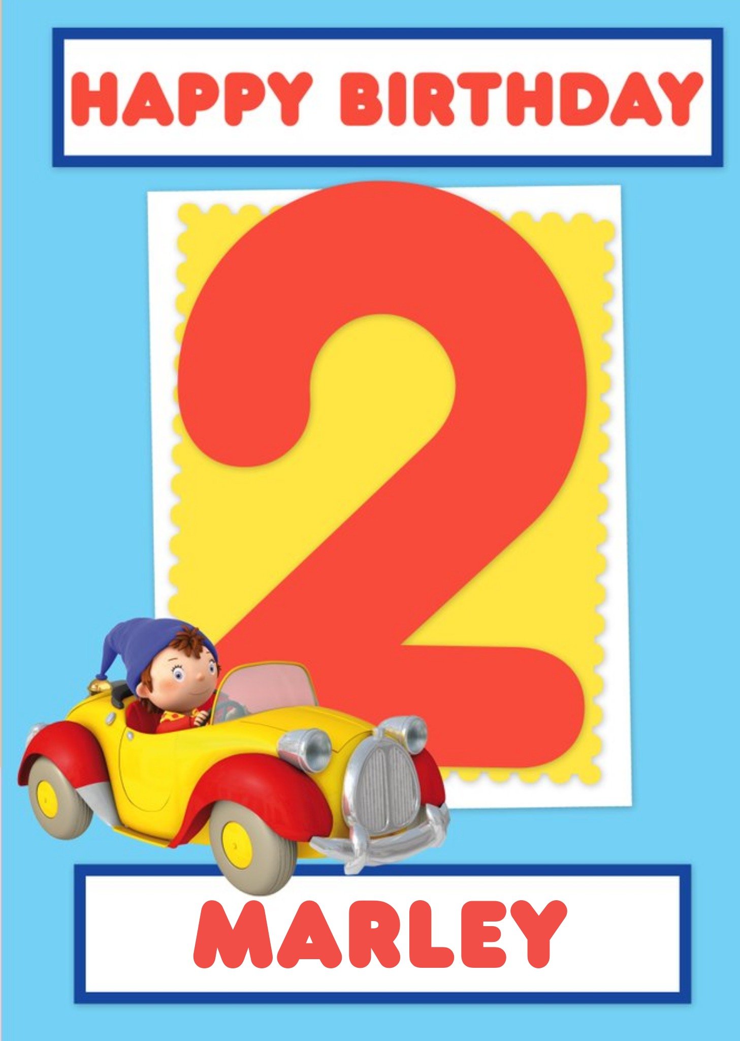 Friends (Tv Show) Noddy Personalised Happy 2nd Birthday Card, Large