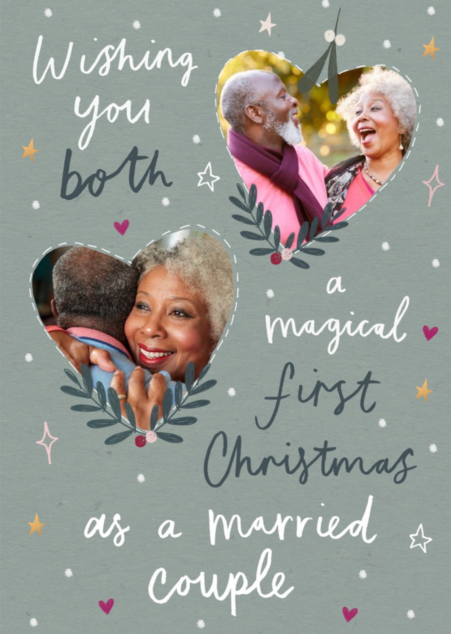 Married Couple Magical First Christmas Photo Upload Card Ecard