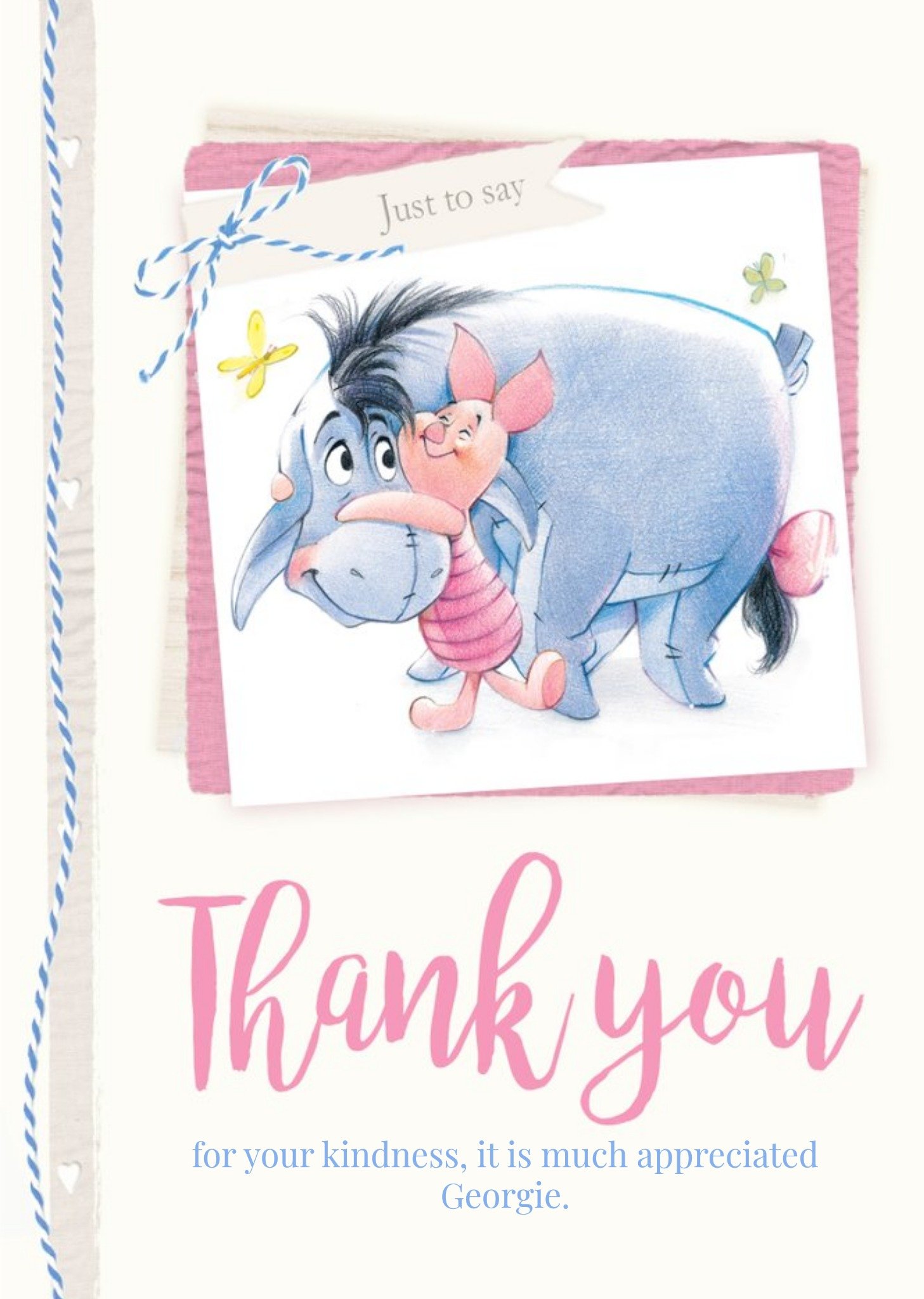 Winnie The Pooh - Thank You Card, Large