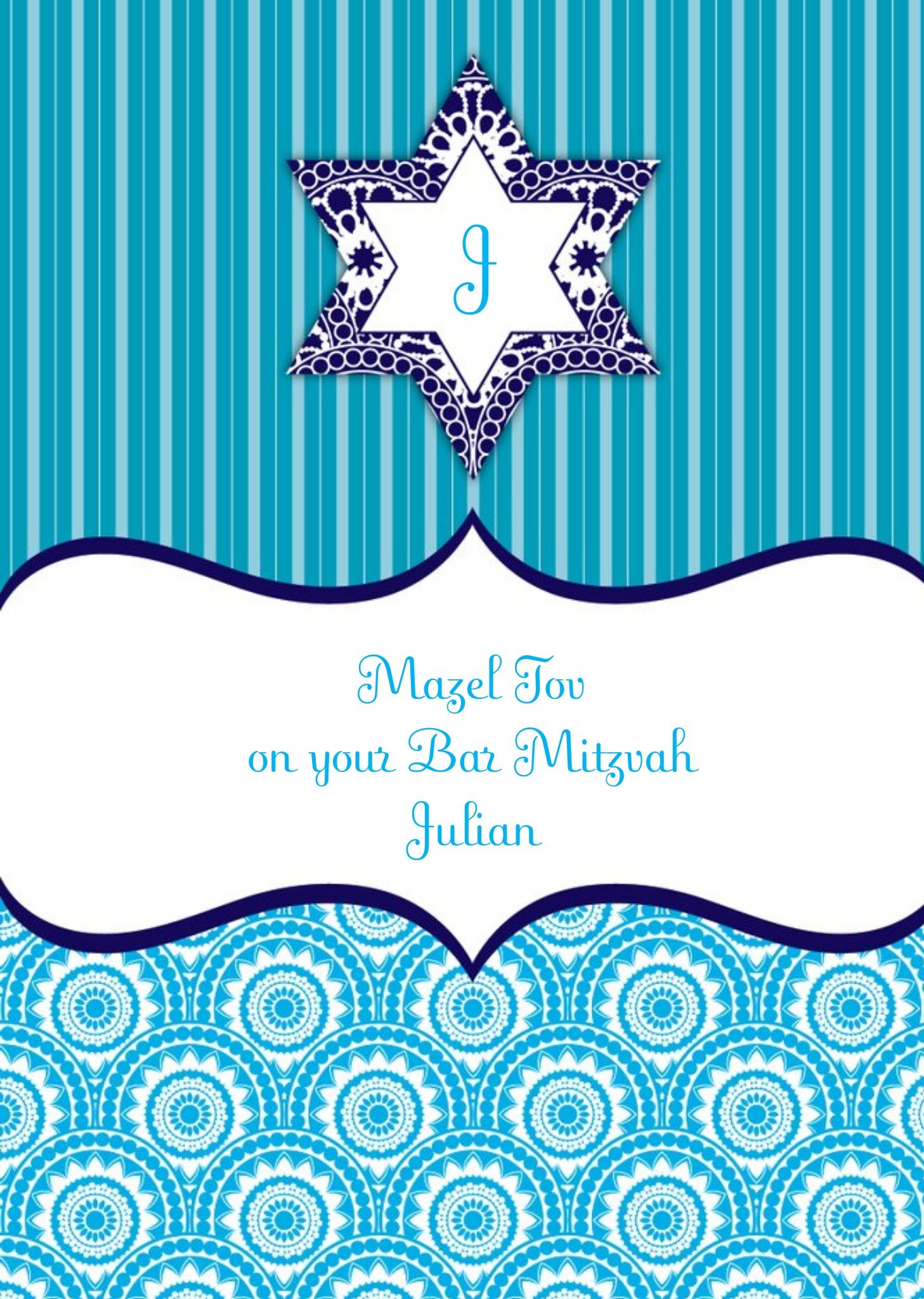 Moonpig Personalised Bar Mitzvah Card, Large