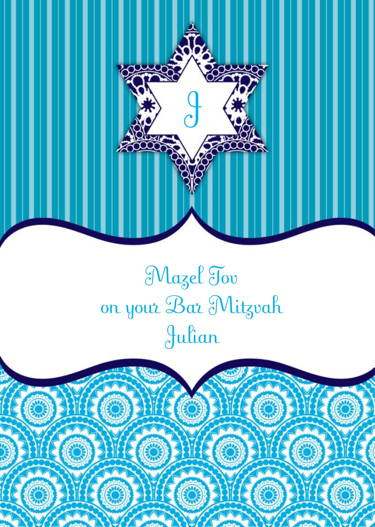 Personalised Bar Mitzvah Card