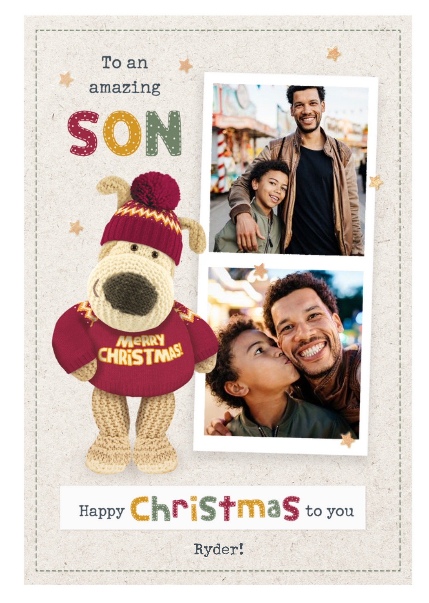 Boofle To An Amazing Son Photo Upload Christmas Card Ecard