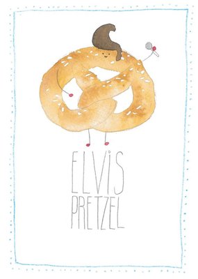 Smiling Elvis Pretzel Card