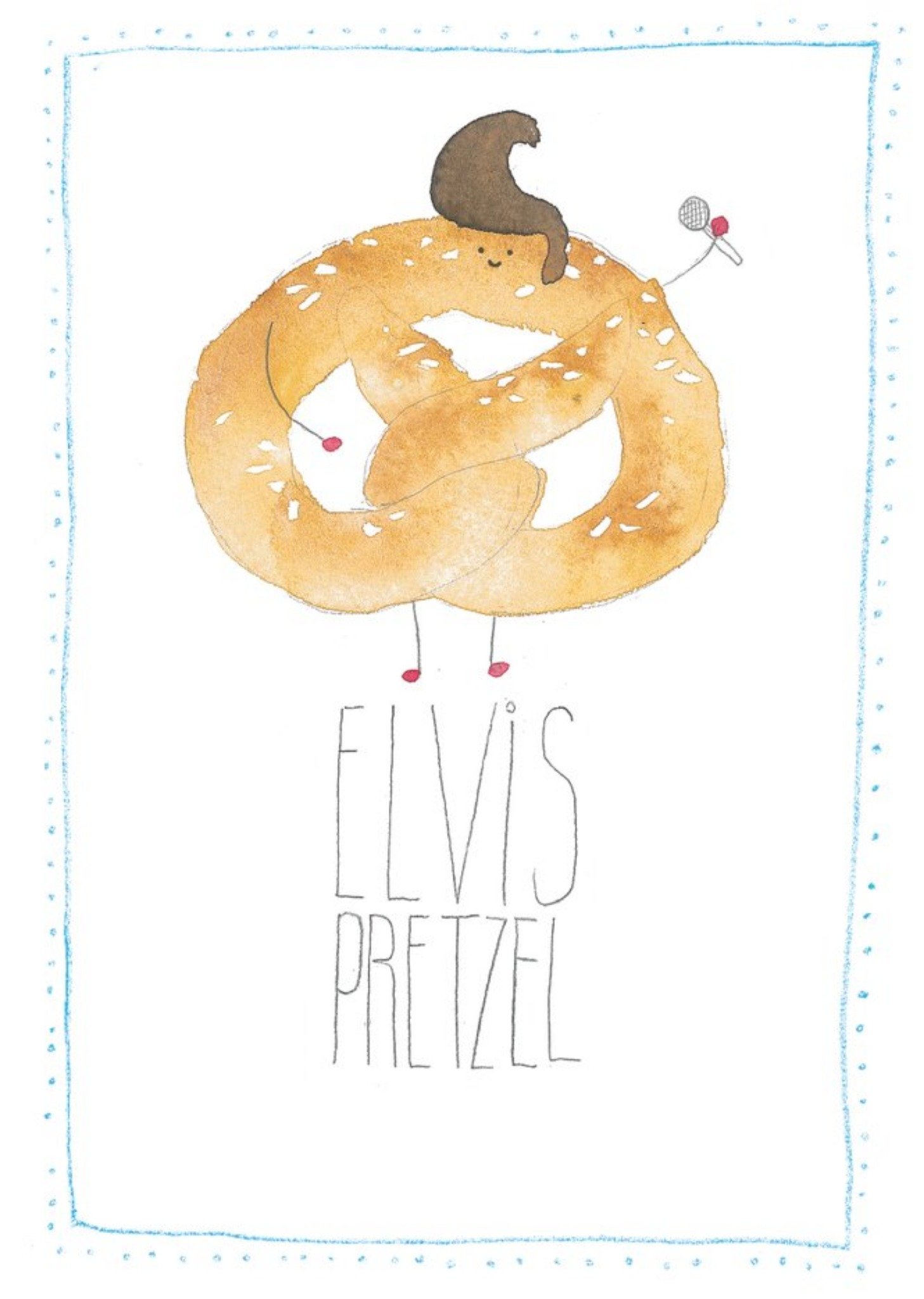 Moonpig Smiling Elvis Pretzel Card, Large