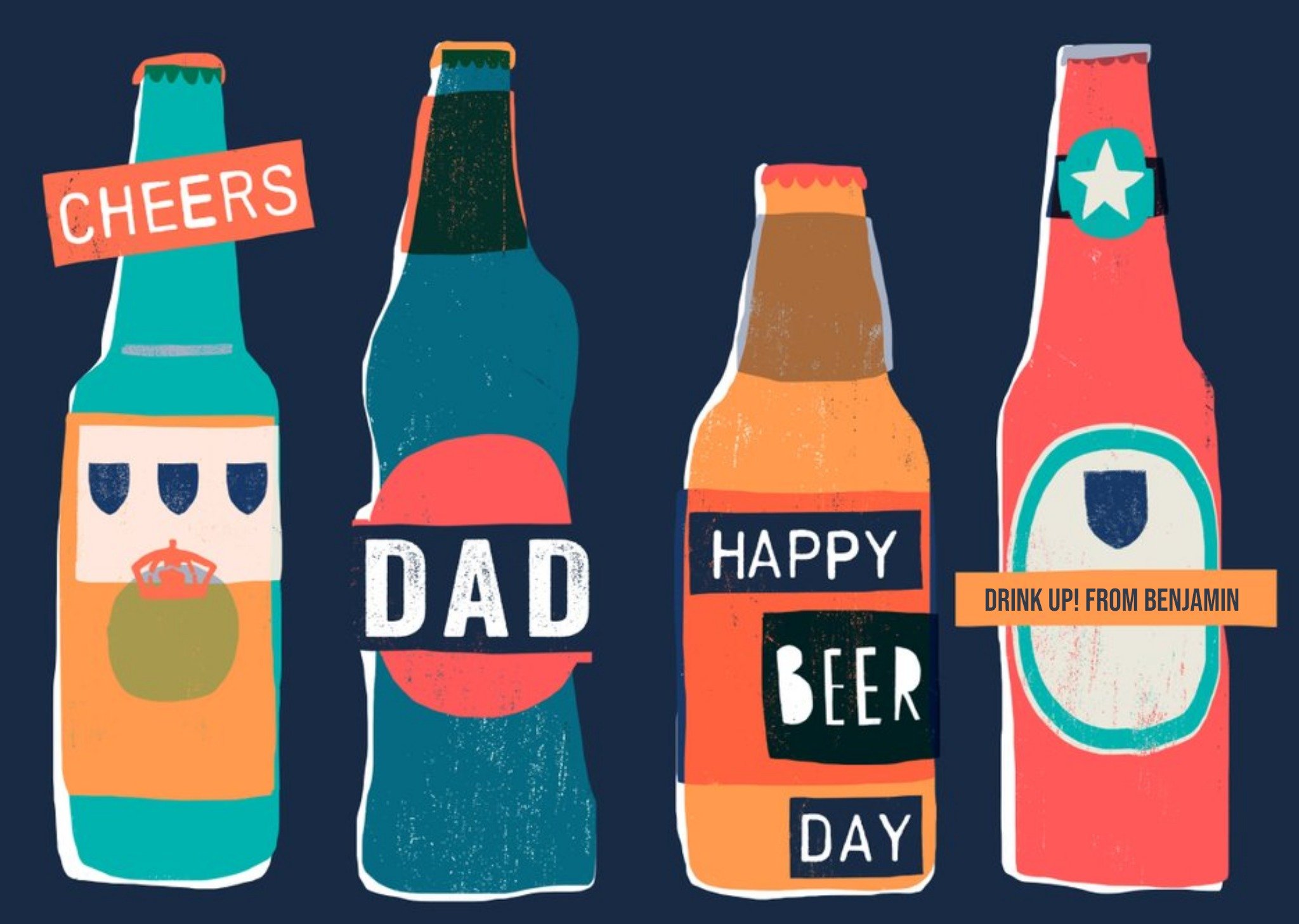 Moonpig Happy Beer Day Cheers To Dad Happy Father's Day Postcard