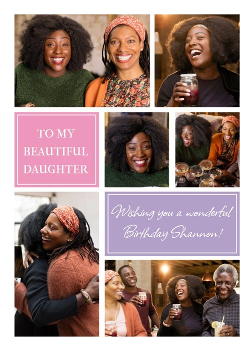 Birthday Card - Photo Upload Card - To my Beautiful Daughter