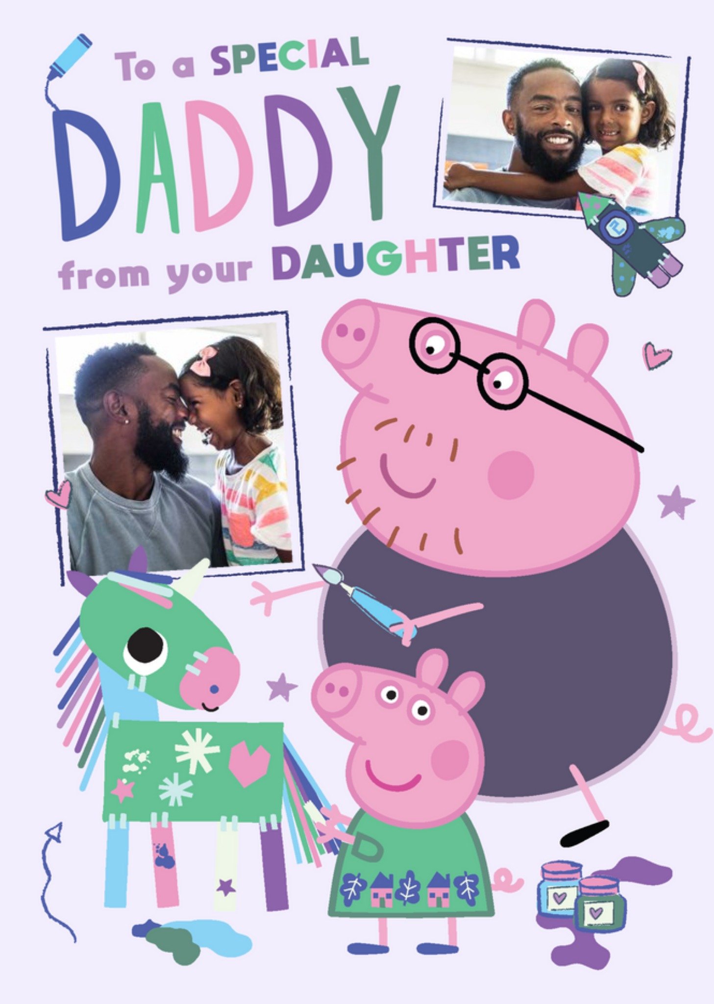 Peppa Pig Photo Upload Father's Day Card, Large
