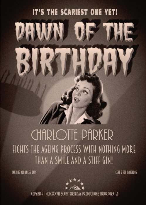 Film Noir Dawn Of The Birthday Card