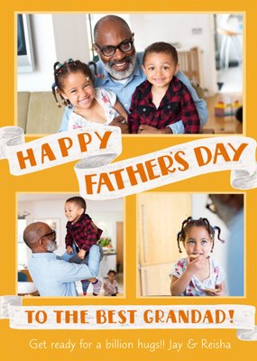 Happy Father's Day To The Best Grandad Banner Photo Upload Card