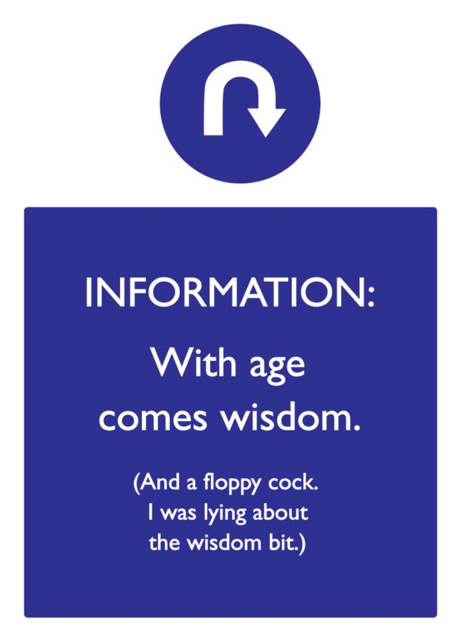 Brainbox Candy Rude Funny With Age Comes Wisdom And A Floppy Cock Card Ecard