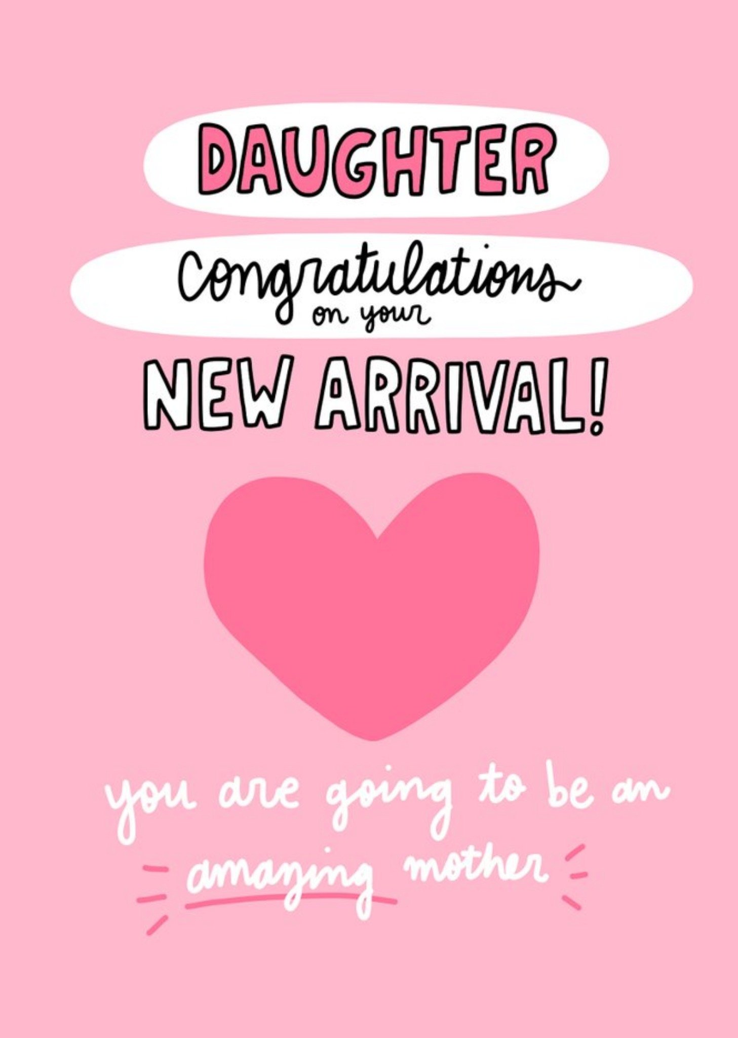 Moonpig Angela Chick Daughter Cute New Baby Card, Large