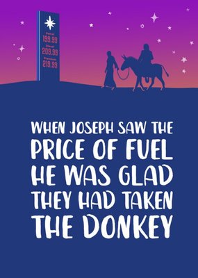 Illustration Of Mary And Joseph Under A Starlit Sky Humorous Christmas Card