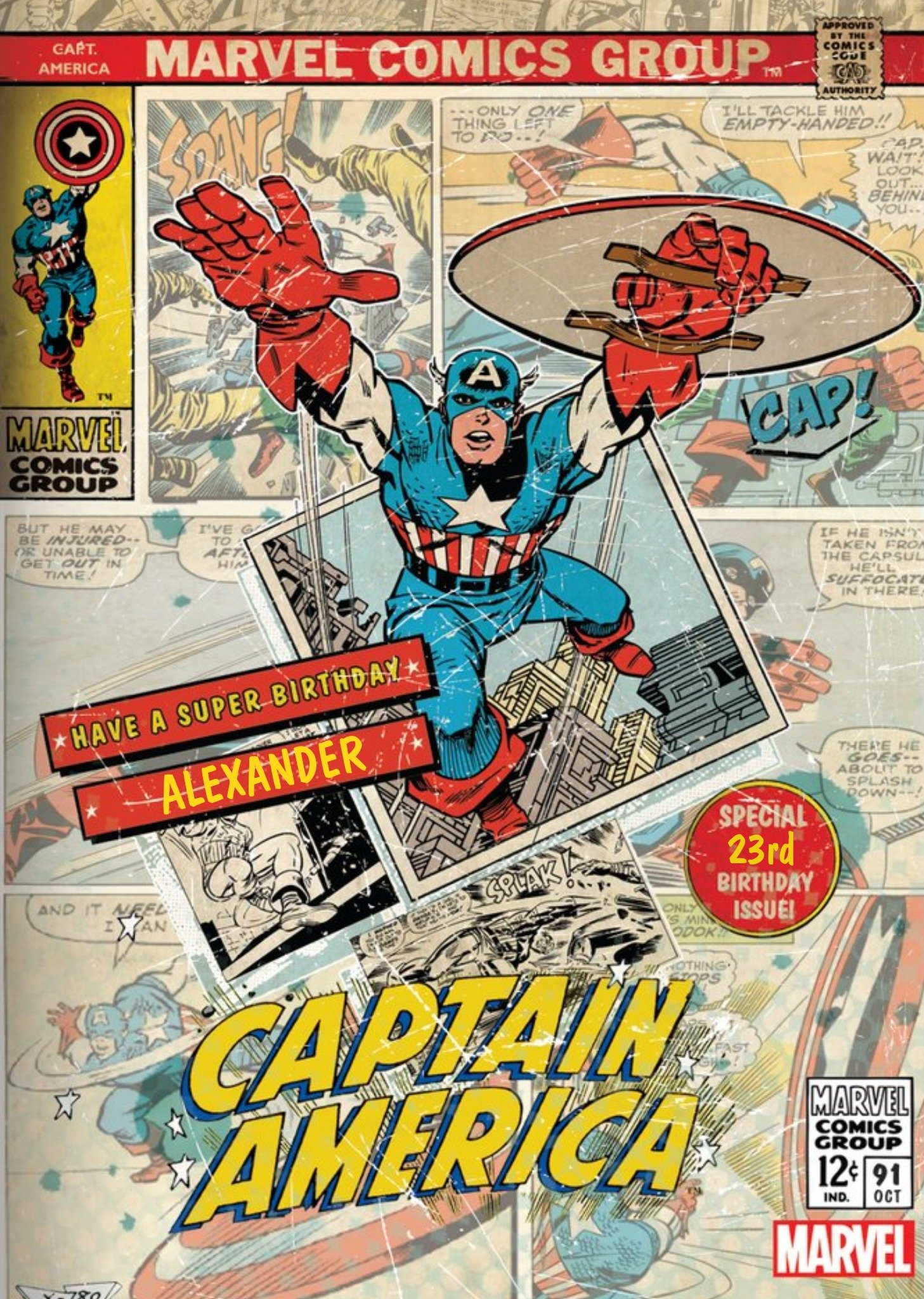 Marvel Captain America Card, Large