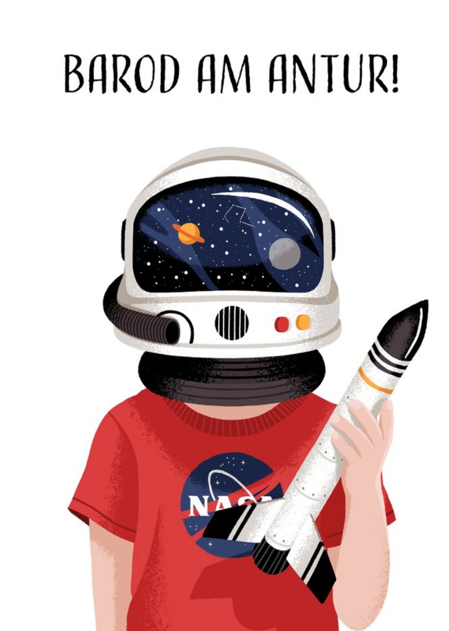 Folio Astronaut Dream Big Welsh Birthday Card Ecard