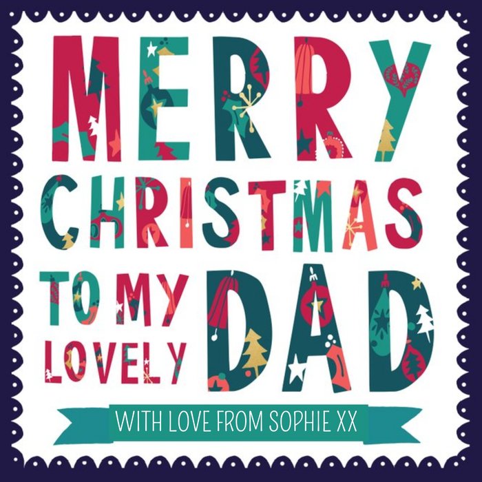 Hullabaloo Merry Christmas To Dad Personalised Card