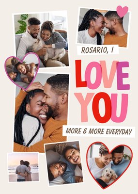 Collage Of Various Sized Photo Frames Love You Photo Upload Valentine's Day Card