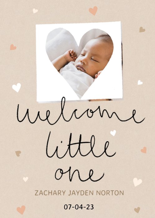 Welcome Little One Photo Upload New Baby Card