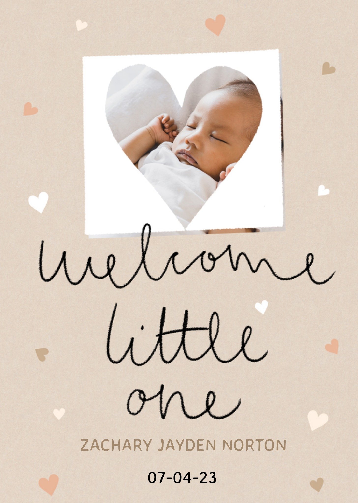 Welcome Little One Photo Upload New Baby Card Ecard