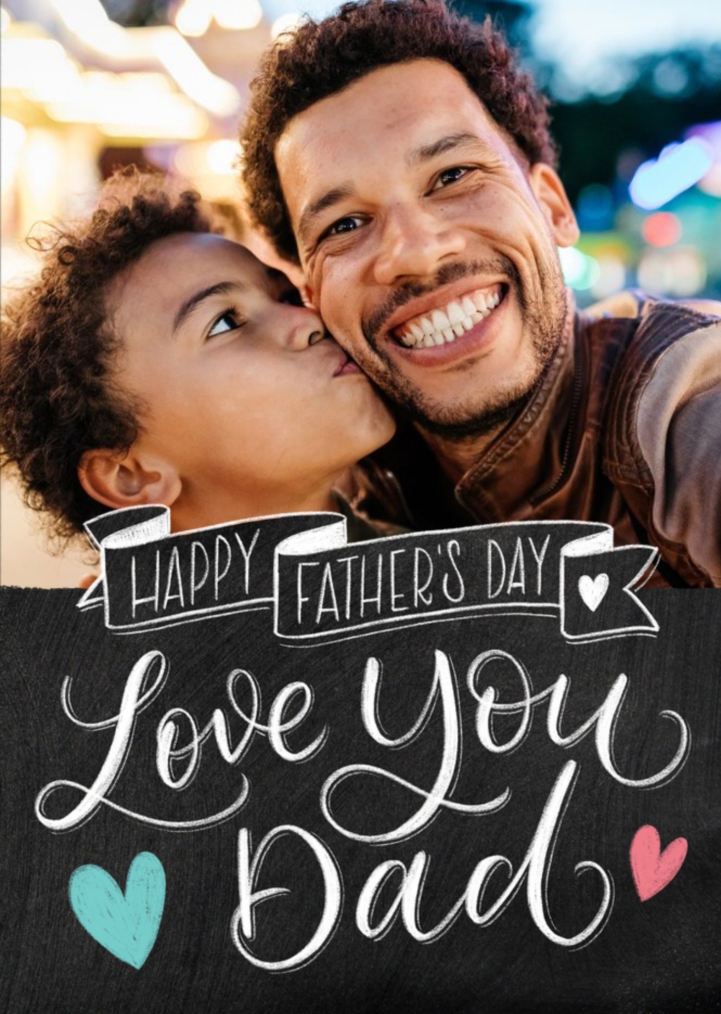 Typographic I Love You Dad Photo Upload Father's Day Card