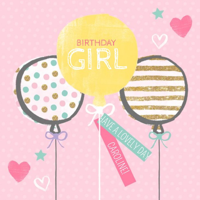 Bunch Of Balloons Birthday Girl Card