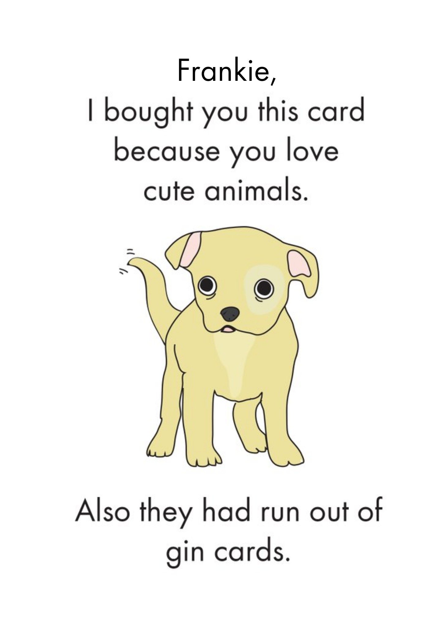 Objectables Cute Animals No Gin Funny Birthday Card Ecard