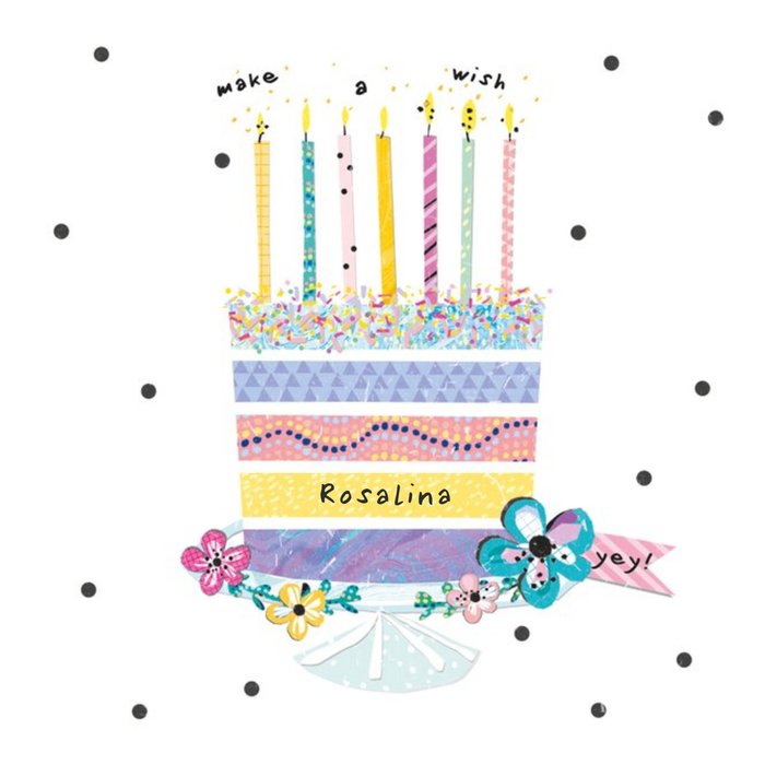 Pretty Pastel Cake Happy Birthday Card