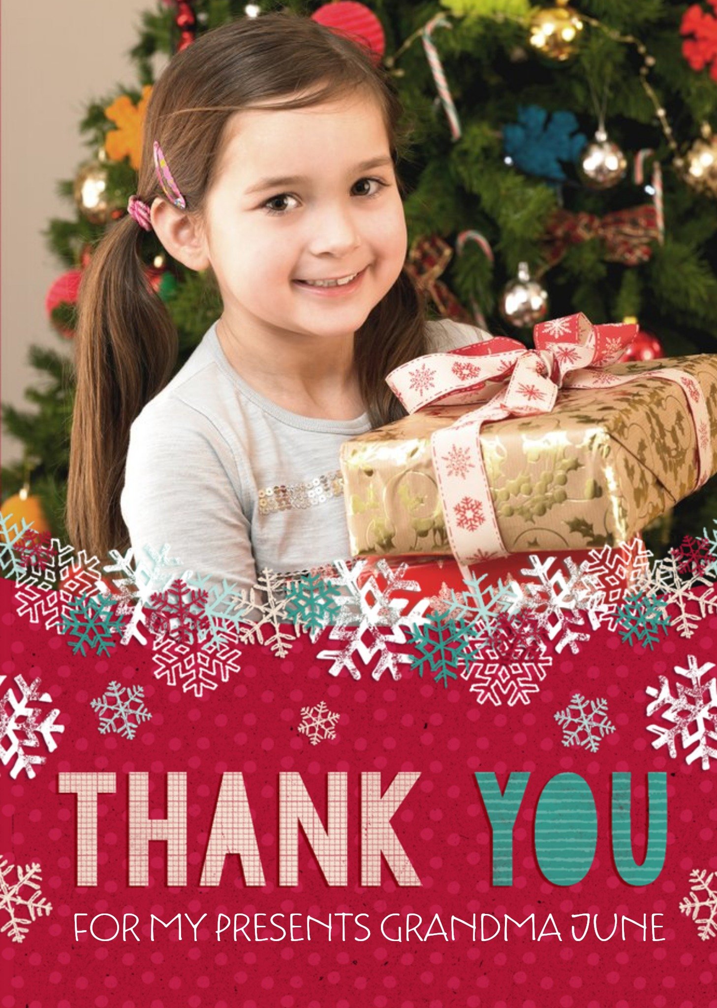 Thank You For My Presents Personalised Photo Upload Christmas Card Ecard