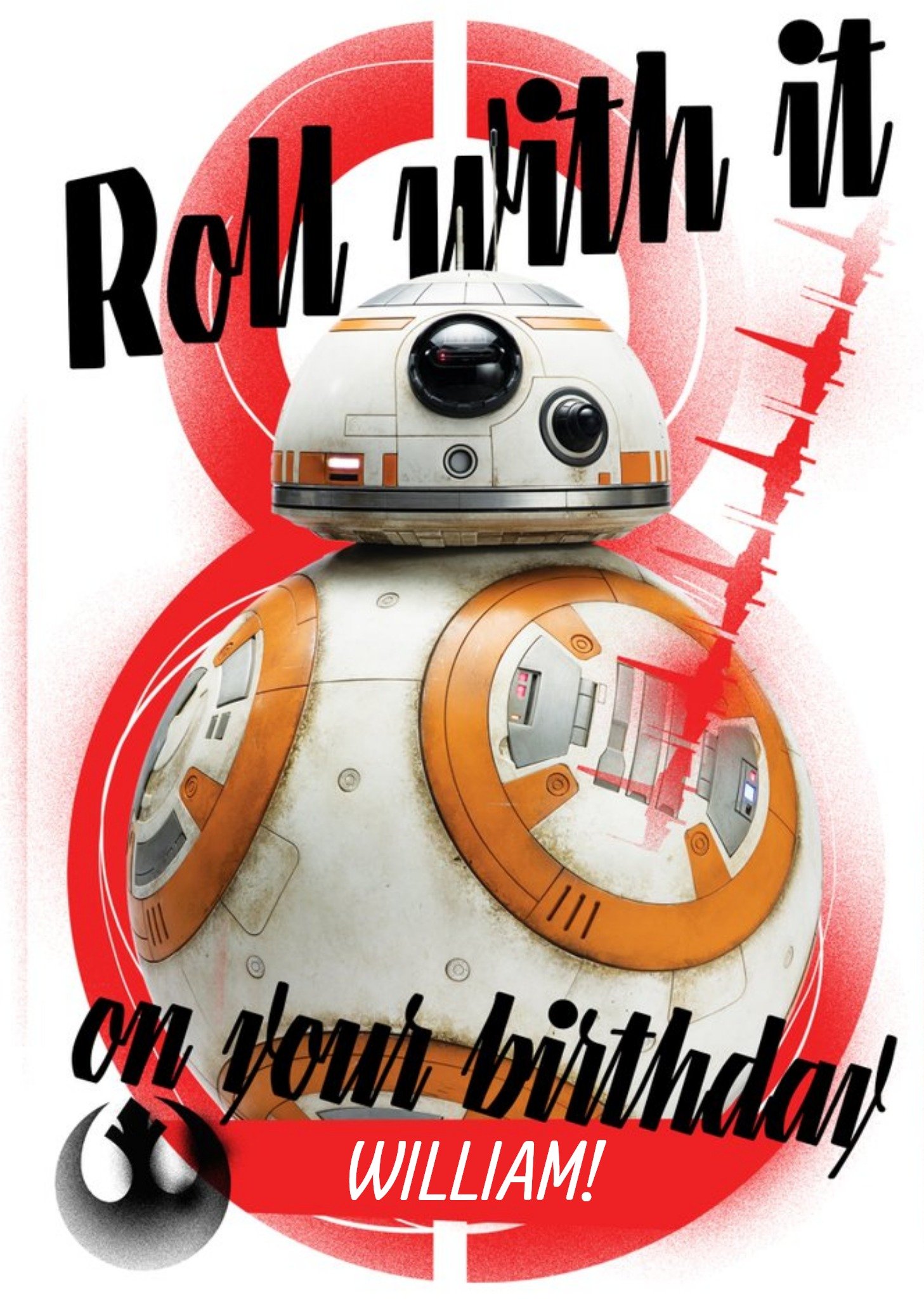 Disney Star Wars Bb-8 Roll With It Personalised Card Ecard