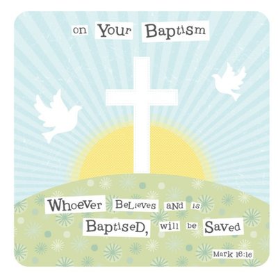On Your Baptism Sunrise Doves Card