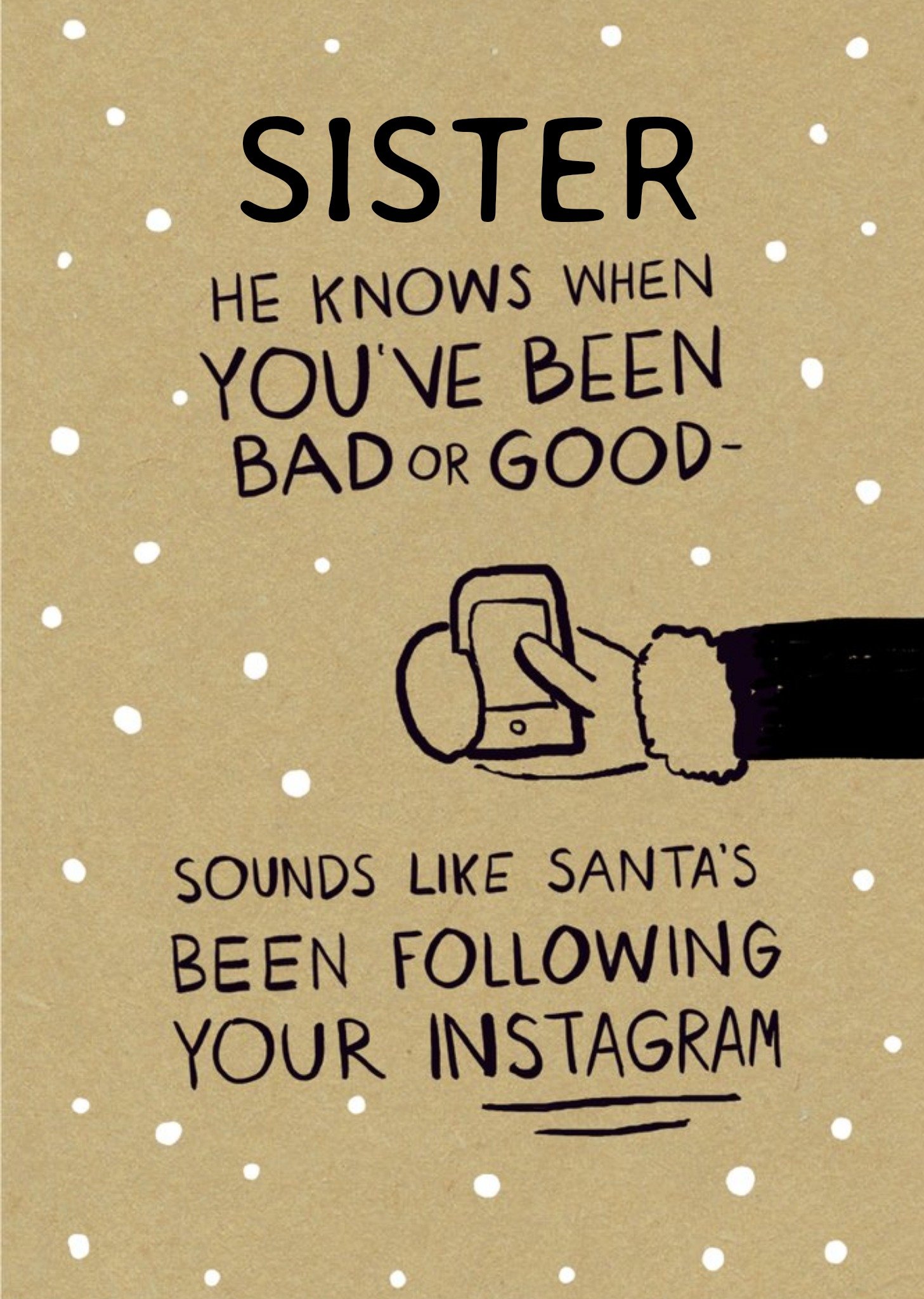 Moonpig Funny Christmas Card Sounds Like Santa's Been Following Your Instagram Ecard