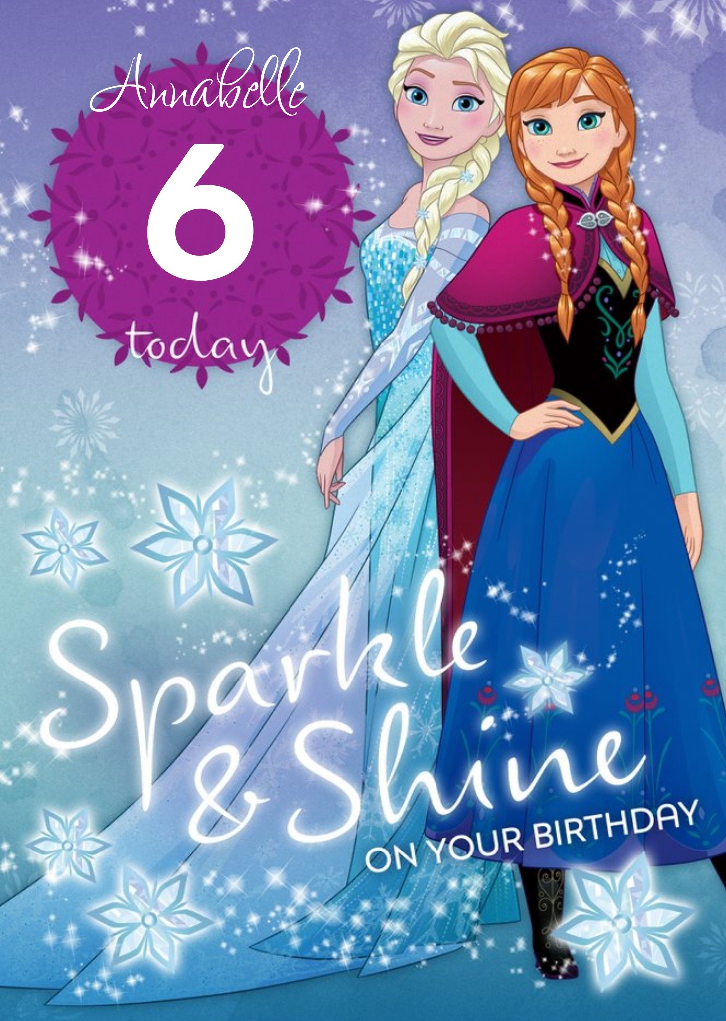 Disney Frozen Sparkle And Shine Birthday Card, Large
