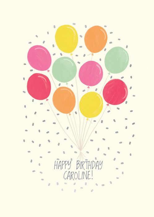 Bunch Of Colourful Balloons Personalised Birthday Card