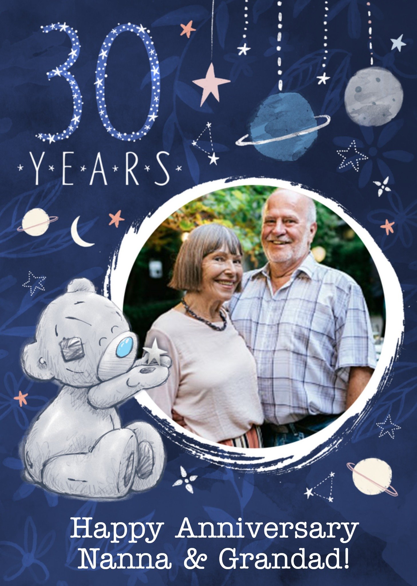Me To You Tatty Teddy 30 Year Anniversary Nanna & Grandad Photo Upload Card Ecard