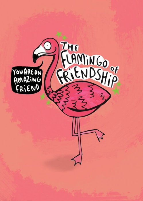 Illustrated The Flamingo of Friendship Card