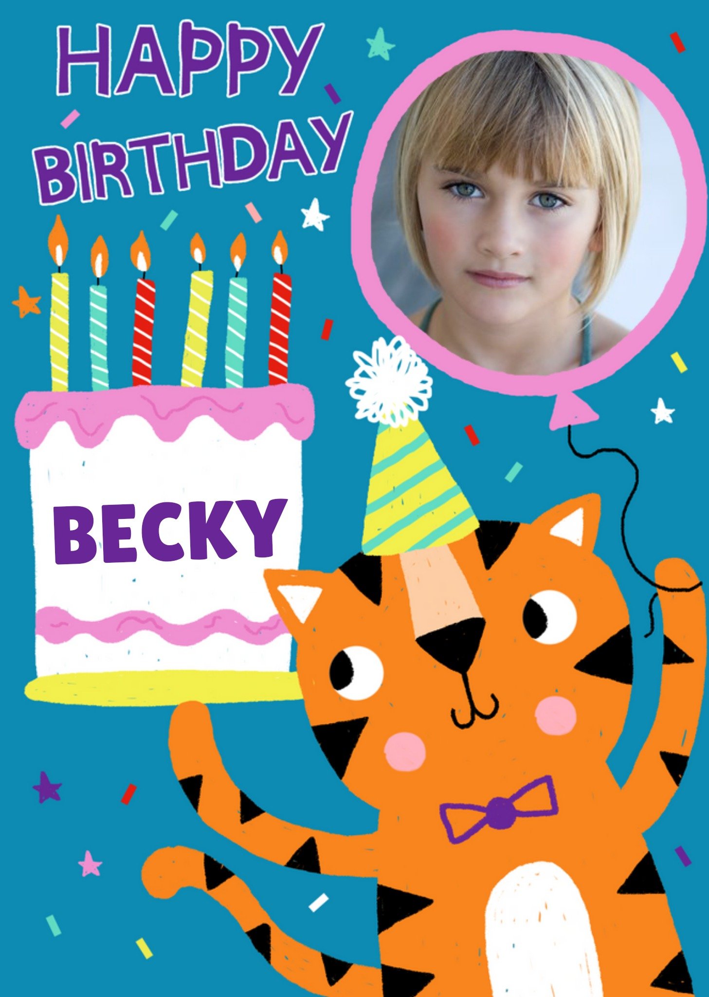 Other Helter Skelter Tiger Birthday Photo Upload Card Ecard