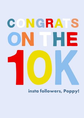 Congrats On The 10k Insta Followers Social Media Influencer Congratulations Card